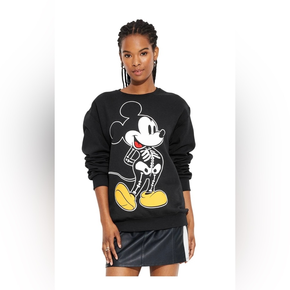 Black Mickey Mouse Skeleton Sweatshirt